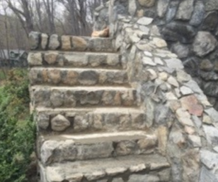 37 The masonry repairs were needed to make the stairs safe.