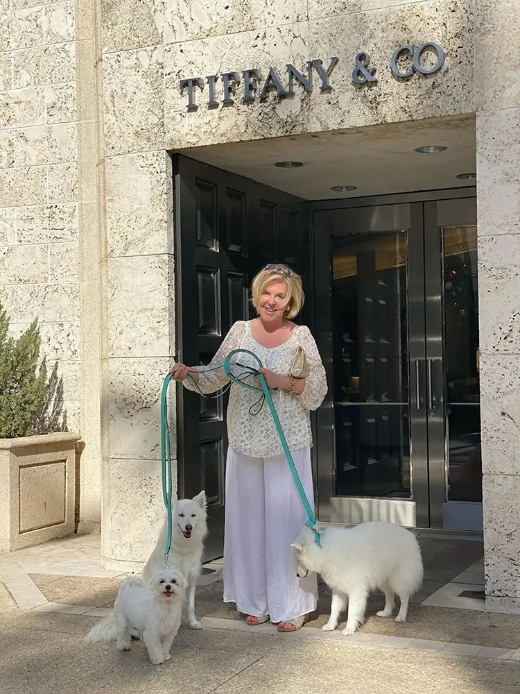 Elizabeth with dogs